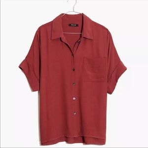 Madewell Daily Drapey Shirt in Burgundy